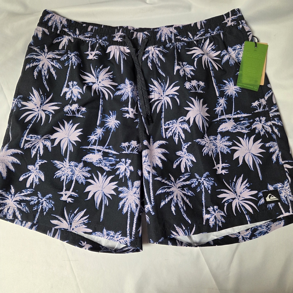 Quiksilver‎ Men's Black and Pink Swim Shorts Size XL